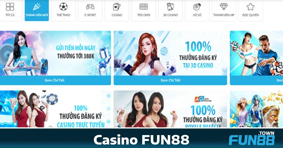 Ưu đãi đặc biệt tại Casino Fun88